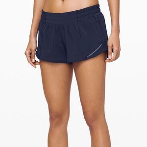 ISO lululemon navy blue hotty hot shorts